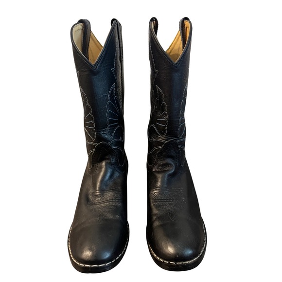 Masterson Boot Co RB2001Y Black Leather Cowboy Boots Youth‎ 4.5D (Women's 6–6.5) - Picture 3 of 11